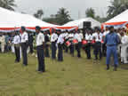 The Boys Brigade playing at the feneral service for the first civilian governor of Akwa Ibom State, Obong Akpan Isemin, at Community Secondary School, Mbioto II, Etinan, on Saturday, 22nd August, 2009