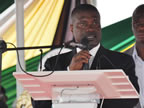 AKS Deputy Governor, His Excellecy Mr. Nsima Ekere, representing the Governor, delivers a speech after the conferment of degrees at UNIUYO convocation grounds during the 17th and 18th convocation ceremonies of the institution on Saturday 22nd October